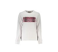 Leopard Print Sweatshirt Long Sleeve Crew Neck- White Sweaters Cavalli Class White M