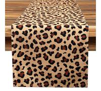 Leopard Print Table Runner, 74.4x14.6in/189x37cm Cheetah Print Table Cover for Birthday Party Decorations Animal Theme Tablecloths for Baby Shower Safari and Jungle Theme Events
