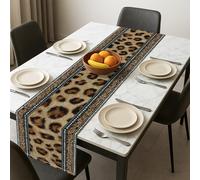 Leopard Print Table Runner, Elegant Animal Pattern Rustic Home Dining Decor for Everyday Use and Special Occasions 13x72 Inch