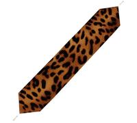 Leopard Print Table Runner for Dining Table, Short Plush Runners Washable & Durable Tablerunner Modern Home Decor for Wedding, Kitchen, Holiday 229*33cm