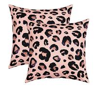 Leopard Print Throw Pillow Covers Set of 2 Soft Pink Cheetah Pillow Cases Cushion Covers for Boys Girls Teens Animal Print Decor Pillow Cases Cushion Covers Women Men Safari Cushion Cases 20x20 Inch