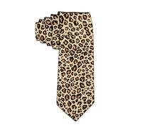 Leopard Print Tie Men Scarf Animal Accessories Wedding, Brown, 1 Pcs | Smooth Satin Silk, Protects Hair with Gentle Touch, Suitable for Fashion Women, Daily Haircare and Outfit Accents