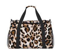 Leopard Print Travel Duffel Bag for Women Men,Print Polyester Tote Hand Luggage Bag with Shoulder Strap