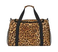 Leopard Print Travel Duffel Bag for Women Men,Print Polyester Tote Hand Luggage Bag with Shoulder Strap