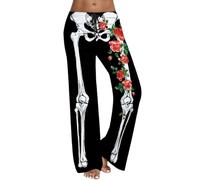 Leopard Print Trousers for Women Bohemian Pants Pleated Web Tights Halloween Running Leggings Plus Size Baggy Ankle Alternative Clothing Goth Adult Cargo Capri Orange Womens(c01-Black, L)