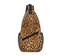 Leopard Print Unisex Chest Sling Bag With Multi-Pocket Design,Large Capacity Crossbody Bag Durable Polyester Adjustable Strap For Daily Commute Travel