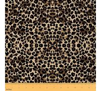 Leopard Print Upholstery Fabric for Chairs, Sarafi Cheetah Wild Animal Print Fabric by The Yard, Luxury Wildlife Style Decorative Fabric for Upholstery and Home DIY Projects, 2 Yards, Brown Black