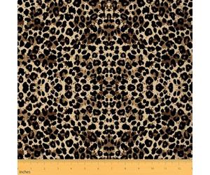 Leopard Print Upholstery Fabric for Chairs, Sarafi Cheetah Wild Animal Print Fabric by The Yard, Luxury Wildlife Style Decorative Fabric for Upholstery and Home DIY Projects, 2 Yards, Brown Black