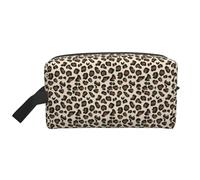 Leopard Print Water-Resistant Travel Toiletry Organizer Bag, Large Capacity Portable Cosmetic Storage for Gym/Daily Essentials