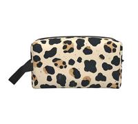 Leopard Print Water-Resistant Travel Toiletry Organizer Bag, Large Capacity Portable Cosmetic Storage for Gym/Daily Essentials