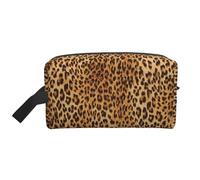Leopard Print Water-Resistant Travel Toiletry Organizer Bag, Large Capacity Portable Cosmetic Storage for Gym/Daily Essentials