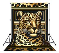 Leopard-Print-Wildlife 5x7ft Photography Backdrop, Photo Background With Rod Pocket, Foldable Studio Backdrop For Birthday, Wedding, Party Decoration