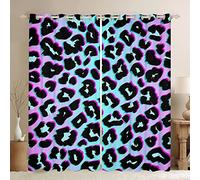 Leopard Print Window Curtains, Animal Skin Window Treatments, Wild Cheetah Drapes for Kids Boy Girls Room Decor, Grommet Top 2 Panel Set Bedroom Curtains, 66Wx72L Inch