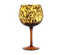 Leopard Print Wine Glasses | 610ml Amber Leopard Spot Crystal Glass Cup,Medieval Vintage Drinkware, Elegant Animal Print Goblets, Stylish Handcrafted Design, for Christmas, Wedding