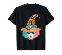 Leopard Print Witch Hat Retro Witch T-Shirt