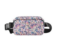 Leopard Print Women Men Teenagers Stylish Fanny Pack Waist Bag for Travel Gym Work, Geometry Evil Eye White, One Size
