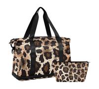 Leopard Print Workout Bag Sports Duffel Bags with Adjustable Strap for Yoga Large Capacity, leopard print, One Size
