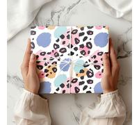 Leopard Print Wrapping Paper Sheet - Colourful Cheetah Spot Gift Wrap Birthdays, Teens, Bold Gifting - Abstract Animal Print - Modern Fun Design W41 (Small Sheet - 30 x 40cm/ 11.8" x 15.7" inches)