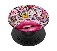 Leopard Print Y2K 90s Grunge Sticker Collage Art Retro PopSockets Adhesive PopGrip