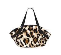 Leopard Printed Foldable Round Picnic Blanket Converts to Carry Bag, 37in Mat for Camping Date Night