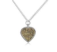 Leopard Printed Heart Ashes Necklace For Dog/Cat Keepsake Pendant One Size