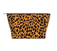 Leopard Printed Print Makeup Bag Trapezoid Travel Cosmetic Organiser Stylish Storage for Beauty & Gifts for Women Girls