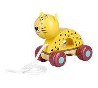Leopard Pull Along Toy - Animal Push and Pull Along Toys for 1 Year Olds, Toddler, Wooden Walker - 1st Birthday Gifts for Baby Boys and Girls - Early Development & Activity Toys by Orange Tree Toys