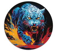 Leopard Puzzle 1000 Piece Jigsaw Round Jigsaws Adults Kids Puzzles Creative Games Home Adult Decoration Educational Games Inspirational 1000pcs (67.5x67.5cm)