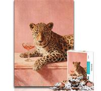 Leopard Puzzles for Teenagers Teens 1000pc Puzzle,Fun Games Every Piece Is Unique - Challenging Family Fun Game (50x75cm)