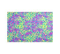 Leopard Rainbow Color Decorative Coffee Mat for Counter Top Leather absorbent quick Dry Mats for Coffee Maker