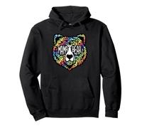 Leopard Rainbow Mama Bear Face Sunglasses Womens Pullover Hoodie