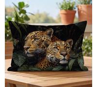 Leopard Rectangle Waterproof Linen Cushion Covers 40x70cm Set of 1 kdd-9357