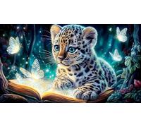 leopard Recycled Paper Jigsaw Puzzle 1000 Pieces Great Gift Idea Educational Games for The Whole for Women, Gifts for Men 38x26cm/1000pcs