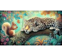 leopard Recycled Paper Jigsaw Puzzle 1000 Pieces Great Gift Idea Educational Games for The Whole for Women, Gifts for Men 70x50cm/1000pcs