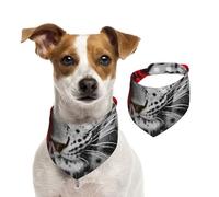Leopard Red Rose,Dog Bandanas Cotton Pet Scarf Adjustable Bibs for Pet,L