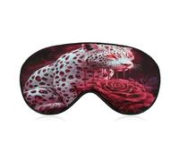 Leopard Red Rose Sleep Masks for Women Men Cute Eye Mask Soft Patch Blackout Eye Cover Travel Blindfold