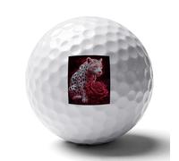 Leopard Red Rose Standard Golf Balls Recreation Ball Professional Gift for Boyfriend Father Husband Son
