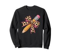 Leopard Ribbon Pencil Chic Stationery Fun Sweatshirt