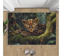 Leopard Rugs Living Room 160x230cm Natural Forest Area Rugs for Bedroom Wild Animals Washable Anti Slip Floor Carpets Mat Non Shedding Beside Rugs for Dining Room Kitchen Office