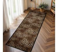 Leopard Runner Rug 2x5,Cheetah Print Rugs for Entryway,Ultra-Thin Throw Carpet Washable Kitchen Rugs Animal Print Hide Hallway Runners Rug Non Slip Indoor Door Mat for Kitchen Bathroom Bedroom,Brown