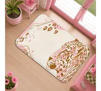 Leopard Runner Rug, Modern Chic Spots Curves N/A Peach College Dorm Essentials Doormat Throw Rug Edge Binding for Kitchen Laundry Doorway Decor 2x3 Ft