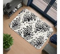 Leopard Runner Rug, Modern Contemporary Spots Pattern N/A Black College Dorm Essentials Doormat Rectangle Print Accents Rug for Kitchen Entryway Decor 2x3 Ft