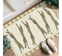 Leopard Runner Rug, Wildlife Modern Running Pattern N/a Beige Low Pile Sponge Doormat Throw Rug Edge Binding for Kitchen Doorway Entryway Bedside Decor 2x3 Ft