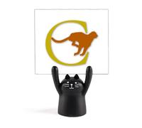 Leopard Running Chasing Prey Memo Holder Cartoon Black Cat Stand Decoration