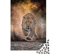 Leopard Running Fast 1000 Pc Extra-thick Cardboard Premium Jigsaw Puzzle Teen Fans 12-18 Hard Difficult Challenge Fun Present 70x50cm/1000pcs