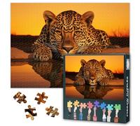 Leopard Safari 1000 Piece Puzzle for Adults, Animal | 1000-piece jigsaw with poster & lettered backs; for animal lovers, family nights, or wall decor. Finished size 27.5x19.7 in