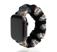 Leopard Santa Merry Christmas Compatible with IWatch Series Watch Strap Fashion Scrunchies Stretchy
