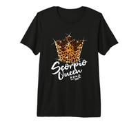 Leopard Scorpio Queen Zodiac Sign with Leopard Pattern Crown Premium T-Shirt