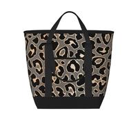 Leopard Seamless Pattern Design In Luxury Gold,Lunch Bags Large Capacity Insulated Tote Bag For Women Men Work Picnic Travel