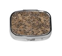 Leopard Seamless Print,Meta Pill Box 2 Compartment Medicine Case,Portable Organizer,Rectangle Meta Portable Organizer Pill Box 565 Compartment Medicine Case
